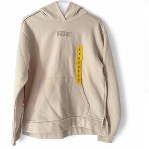 Puma Men’s Cream Crewneck Hoodie with Subtle Logo